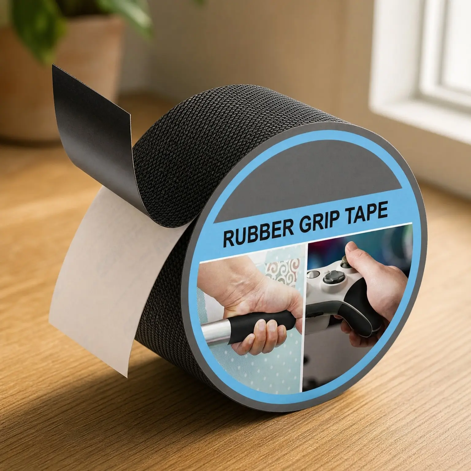 Ultra-Thin Strong Adhesive Anti-Slip Waterproof Rubber Grip Tape, Heat-Resistant Wear-Resistant Cushion Pad for Safer Handles and Contact Surfaces, Enhanced Grip and Comfort, Black, 2In x 10FtGift