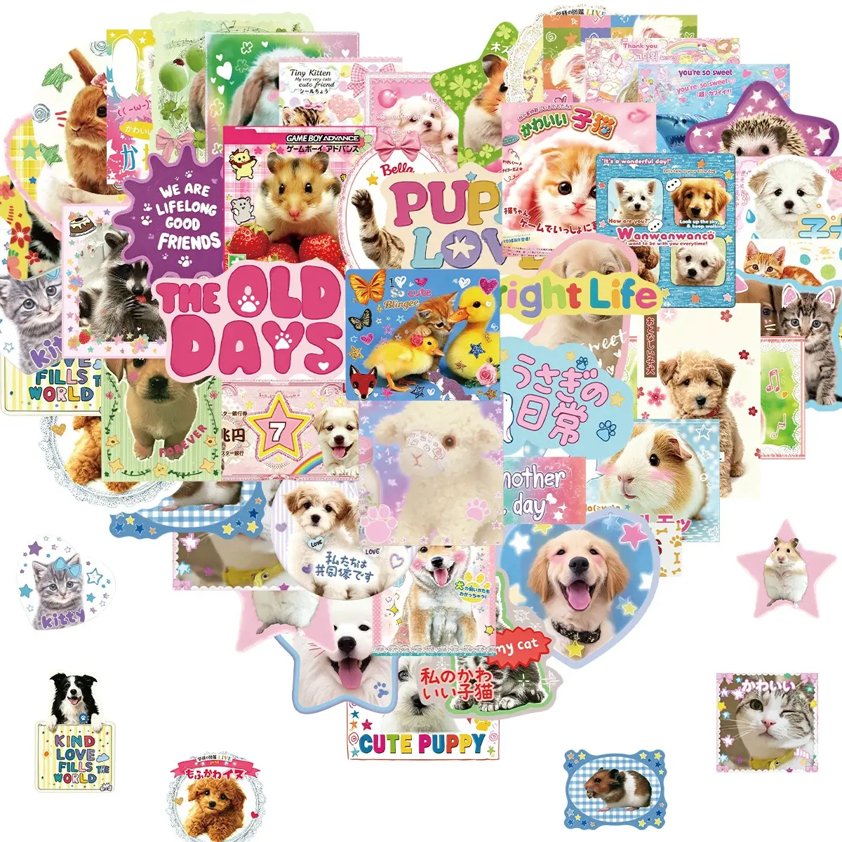Japanese Kawaii Animal Stickers, Cute Decals for Water Bottles, Cartoon Animal Stickers, Gifts for Women & Men, Fun Decorative Stickers
