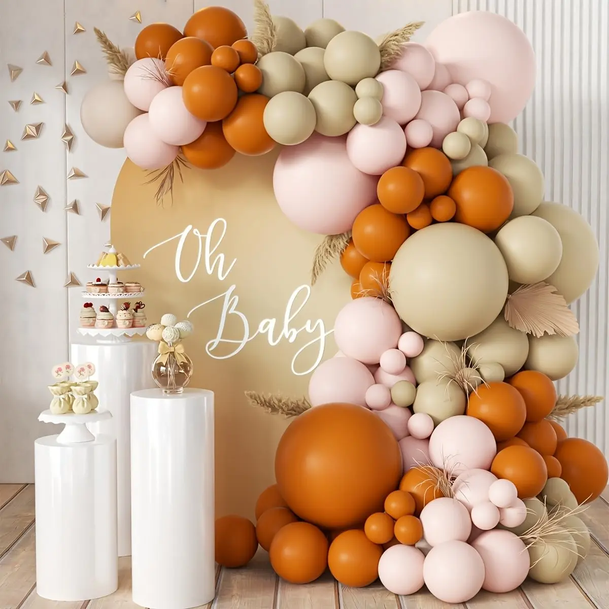 110 Piece Boho Peach Balloon Garland Kit, Latex Balloons, Light & Macaron, Perfect for Fall, Thanksgiving, Wedding, Birthday Party Decorations