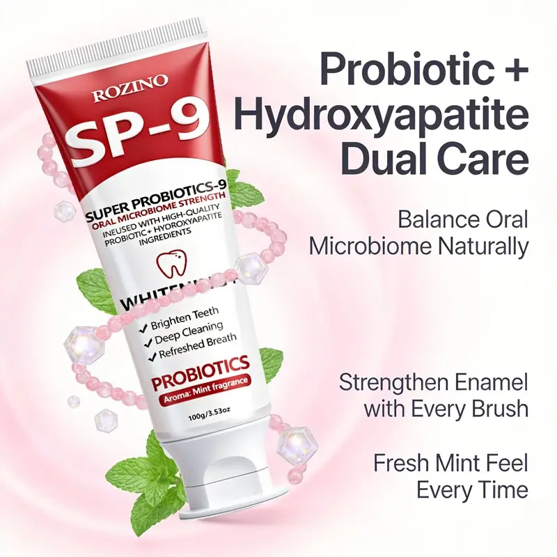Sp-9 Super Probiotic Whitening Toothpaste 100g, Mint, Fresh Breath, Deep Cleaning, Gentle Gum Care, Enamel Protection, Removes Plaque, Brightens Teeth