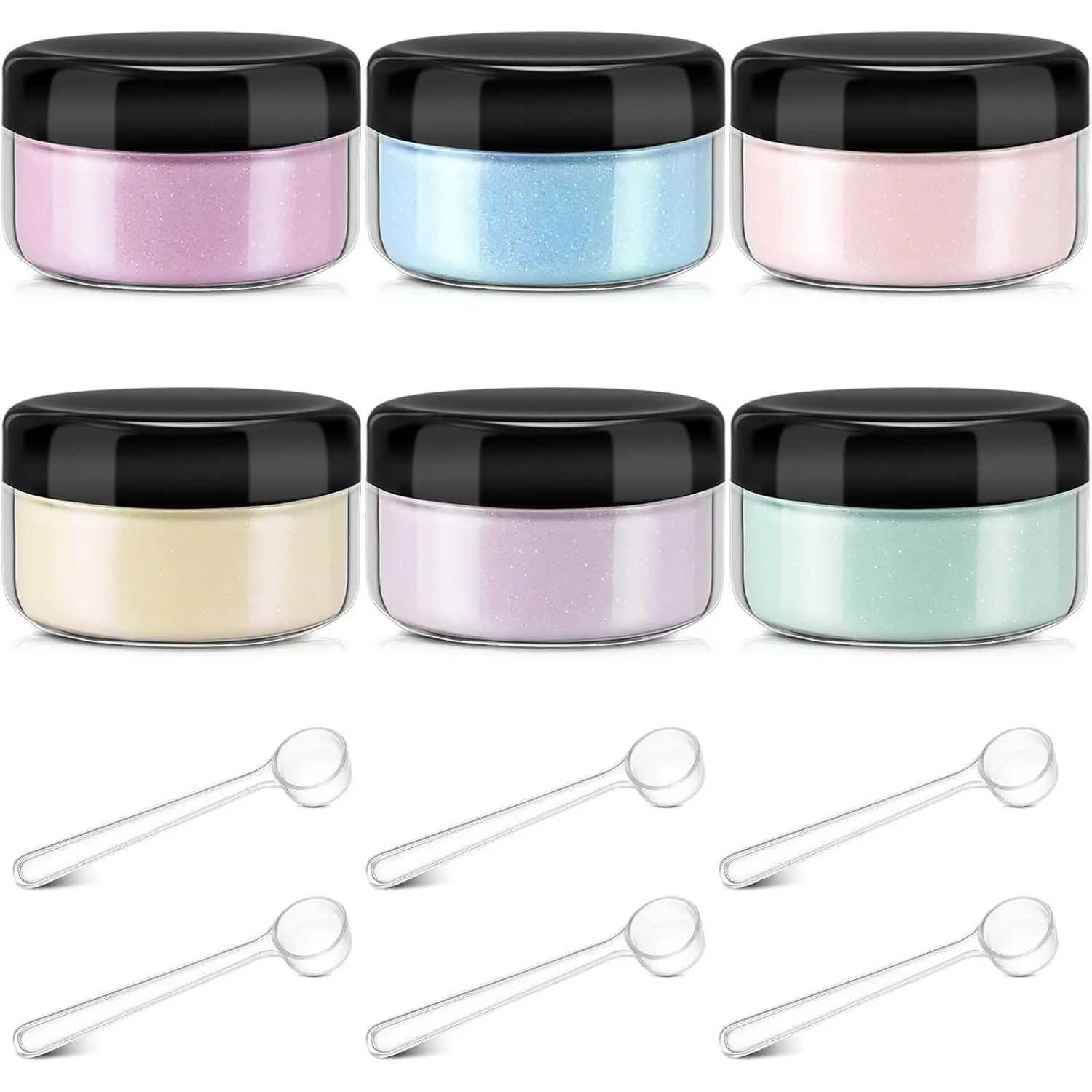 6 Pcs 0.5 Ounce Glitter Embossing Powder Set for DIY Crafts Greeting Cards Making Scrapbooking Wedding Invitations (Pastel)