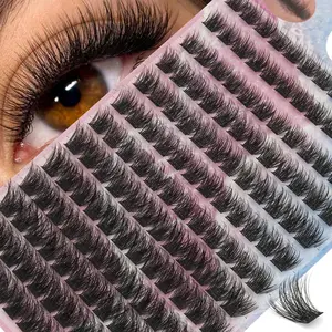13-Row Individual False Eyelash Set, Elegant Artificial Lashes, Customizable DIY Makeup, Beginner-Friendly, Natural Voluminous Cat Eye Effect