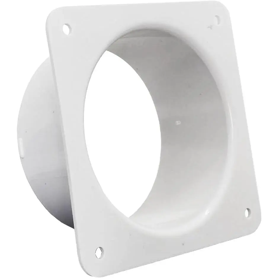 6 Inch White Duct Connector Flange, Ventilation Ducts for Connecting Pipes |  ABS Straight Flange Connector for Ducting Tumble Dryer, Bathroom, Kitchen Extractor Fan and Inline Fan