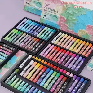 Oil Pastel Crayons, 12/24/36/48 Bright Colors, Multifunctional Brushes for Crafts, Sketching, Coloring, Ideal for Students and Artists