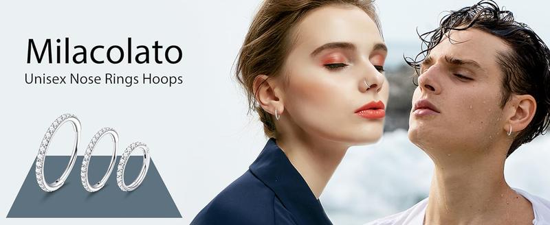 Milacolato 1count G23 Titanium Nose Rings Hoops Hypoallergenic Conch Piercing Jewelry 16G 18G 20G Hinged Segment CZ Paved Clicker Rings for Septum Cartilage Daith Helix Rook Tragus Ear Lobe Earrings for Women Men 6mm/8mm/10mm Milacolato 1count G23 Titanium Nose Rings Hoops Hypoallergenic Conch Piercing Jewelry 16G 18G 20G Hinged Segment CZ Paved Clicker Rings for Septum Cartilage Daith Helix Rook Tragus Ear Lobe Earrings for Women Men 6mm/8mm/10mm