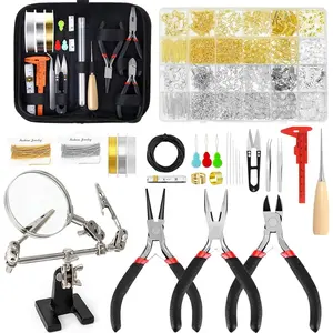 Making Supplies Kits Repair Tools for Adults with Pliers, Wires, Necklace Chains, Findings and Helping Hands