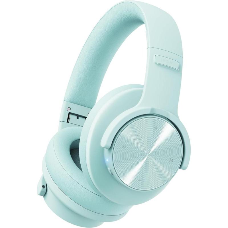 Over Ear Bluetooth Headphones, 120H Playtime, 3 EQ Modes, Low Latency, Hands-Free Calls, Deep Bass for Travel, Home, Office & PC (Cyan)