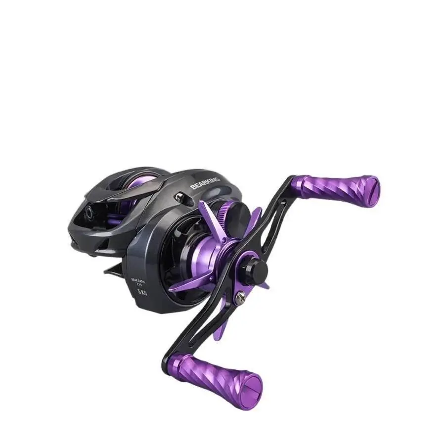 DC-YURI Baitcasting Reel for Fishing Enthusiasts - Intelligent Brake, Electronic Ultra-Quiet Operation, Lightweight Carbon Design, G1 Aluminium Gear Plate, Purple Handle, Accurate Durable Smooth Reel for Extended Casting Distances, Precise, G1 Ge
