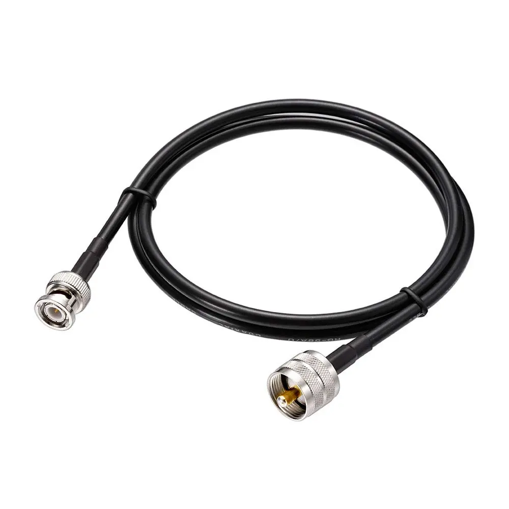 UHF PL259 Male to BNC Male Synthetic RG58 Coax Connector - 3ft Handheld Accessories for CB Radio, SWR Meter