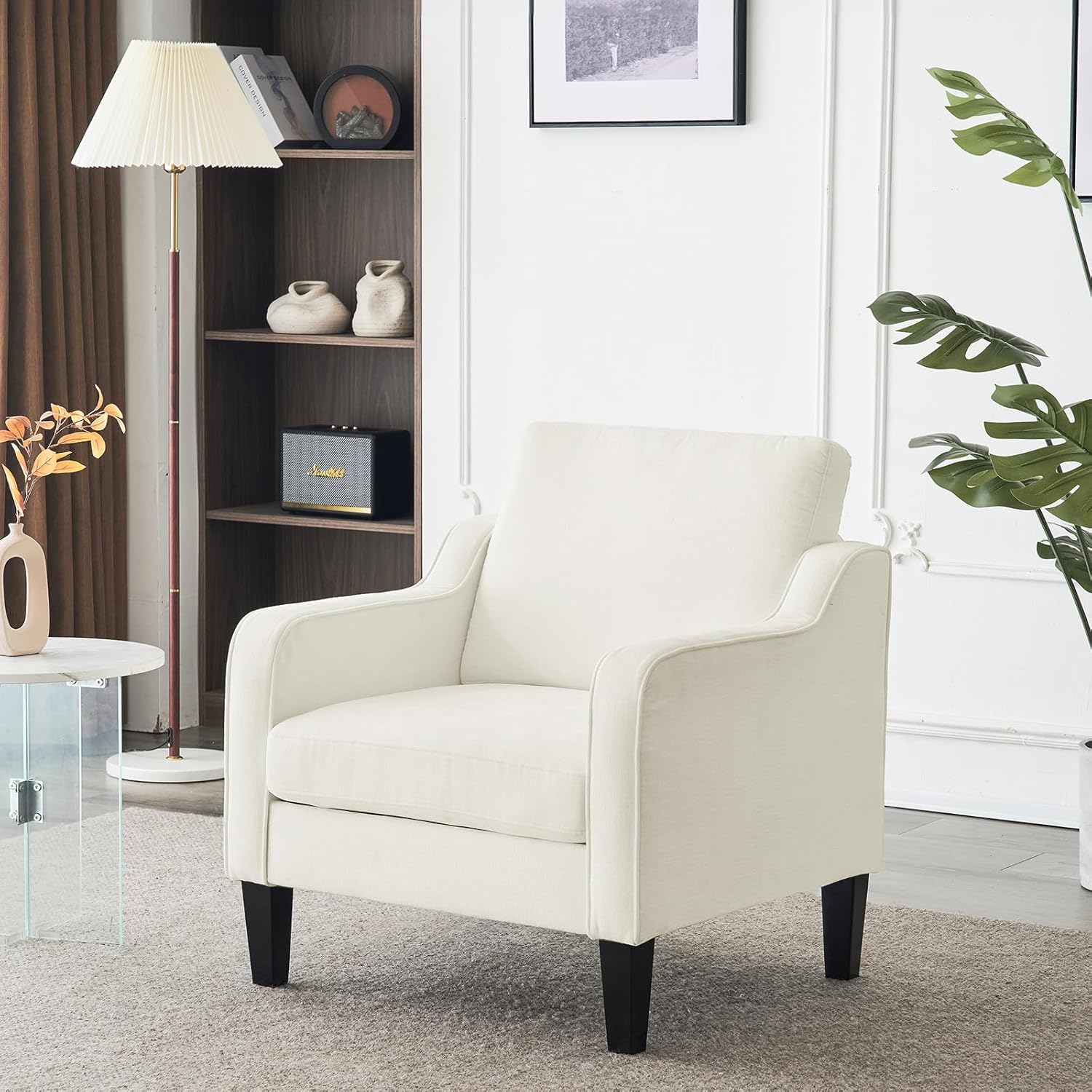 VINGLI Chair Upholstered Chenille Accent Chair for Living Room, Bedroom, Mid-Century Modern Arm Chair Comfy Reading Chair with Scooped Arms VINGLI Chair Upholstered Chenille Accent Chair for Living Room, Bedroom, Mid-Century Modern Arm Chair Comfy Reading Chair with Scooped Arms