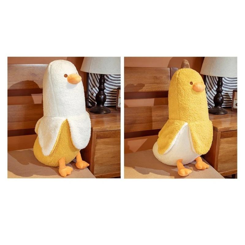 Quirky Banana Duck Pillow Sleeping Pillow Short Fury Cushion, Sofa Cushion Suitable for Home Decoration Chair Cushion