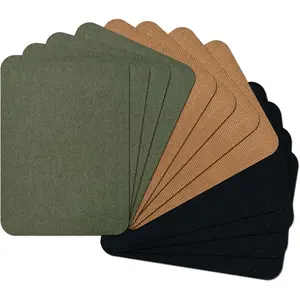12PCS Premium Quality Fabric Repair Patches Iron-on Patches for Clothing Inside & Outside Strongest Glue Cotton 3" by 4-1/4" (7.5 cm x 10.5 cm)… (Black Army Green Camel)