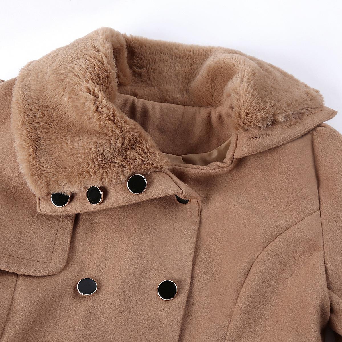 BIGWIG women's autumn and winter classic long wool trench coat with belt, casual office wear, business jacket, double-breasted lapel winter scalloped hem jacket, long trench coat parka, autumn and winter fashion retro style BIGWIG women's autumn and winter classic long wool trench coat with belt, casual office wear, business jacket, double-breasted lapel winter scalloped hem jacket, long trench coat parka, autumn and winter fashion retro style