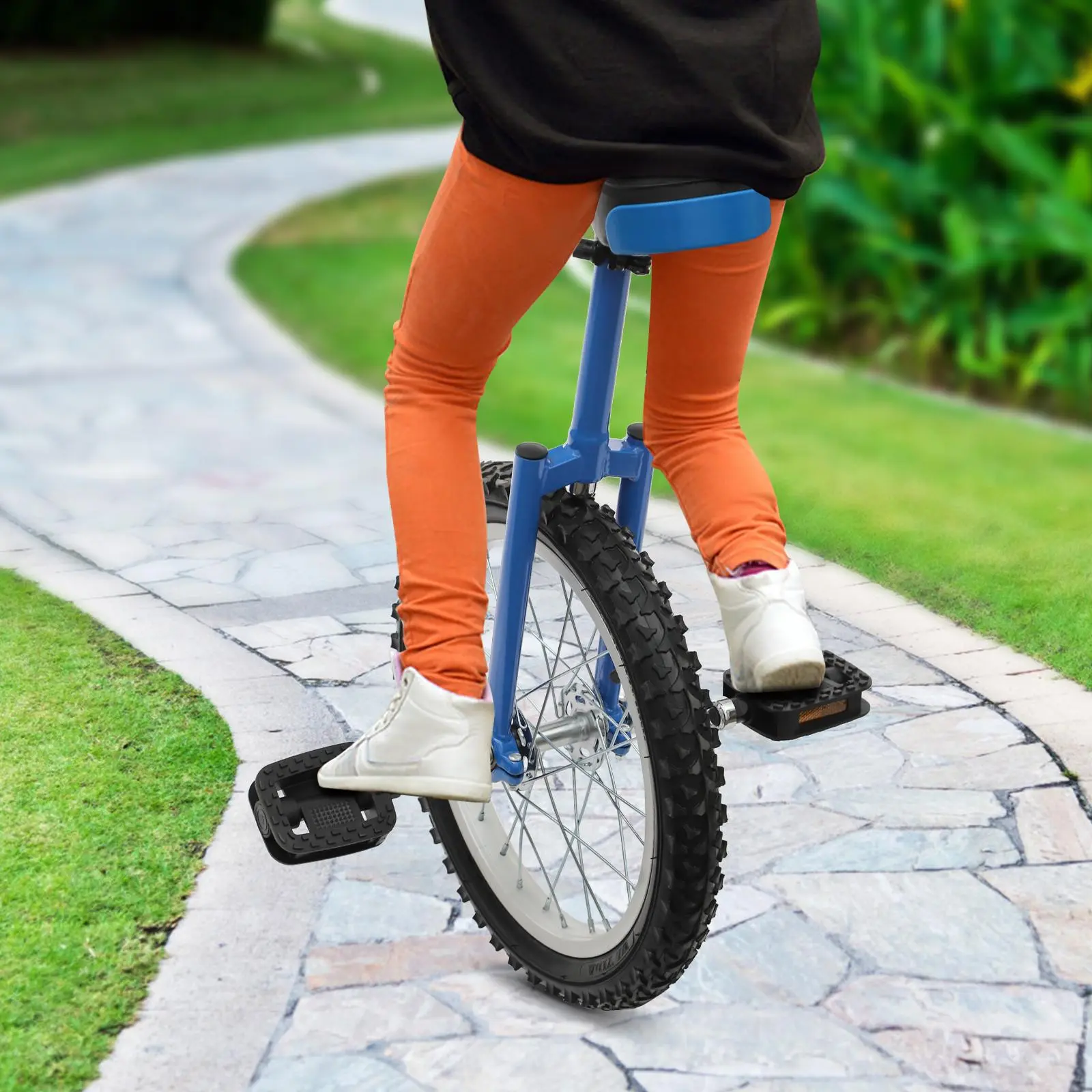 Unicycle with Excellent Steel Frame,Leakproof Tire,Adjustable Height,Curved PU Seat,Mute Bearing,Anti-Slip Designs,for Outdoor Sports Fitness Exercise Durable, 28-32In, 4.5Kg/9.92Lbs, 50Kg/110Lbs, 7-60 Years Old