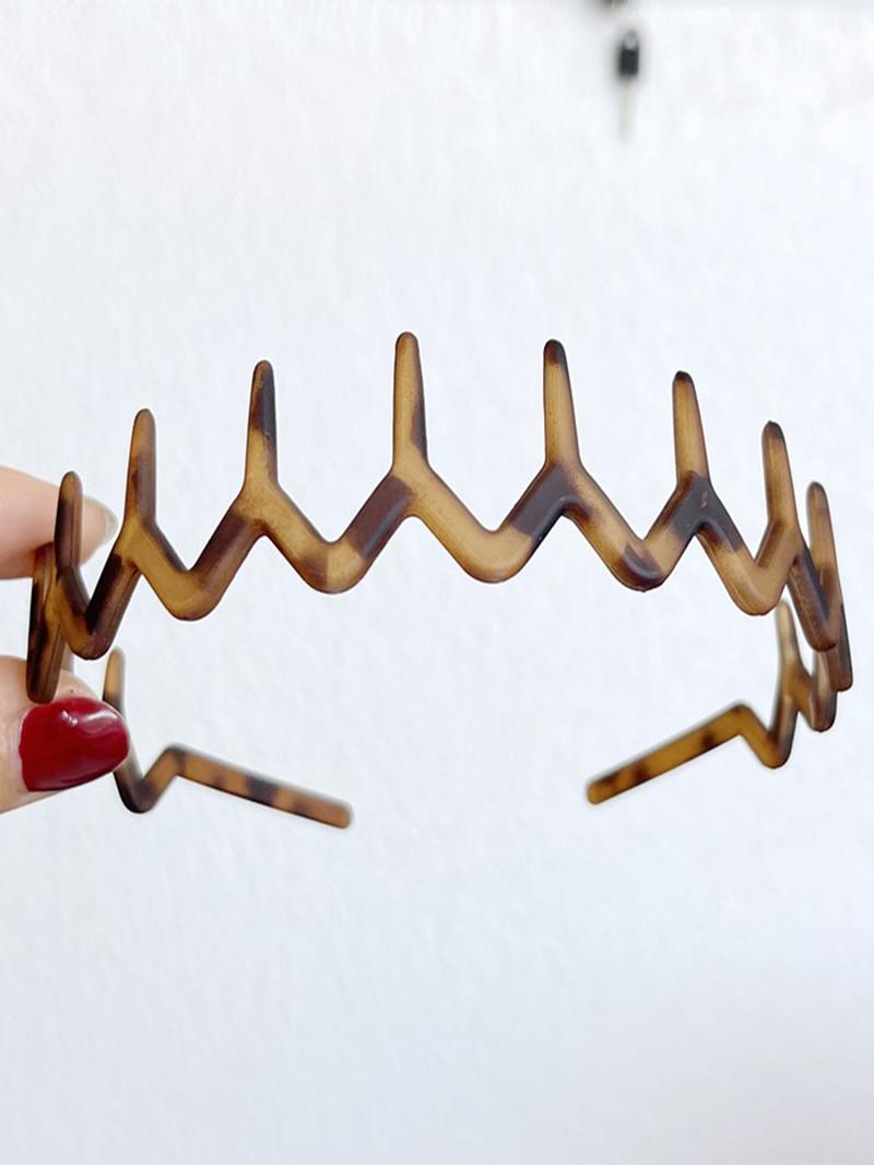 Wave Design Hair Hoop with Teeth, Fashionable Hair Accessories for Women & Girls, Minimalist Headwear Suitable for Thick Hair, Zigzag Headband