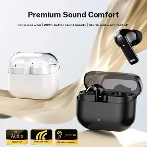 1 Set Wireless Bluetooth Earphones, Classic Solid Color, 5656T Premium Chip Transparent Charging Box, Business Office Gaming Sports Calling Earbuds