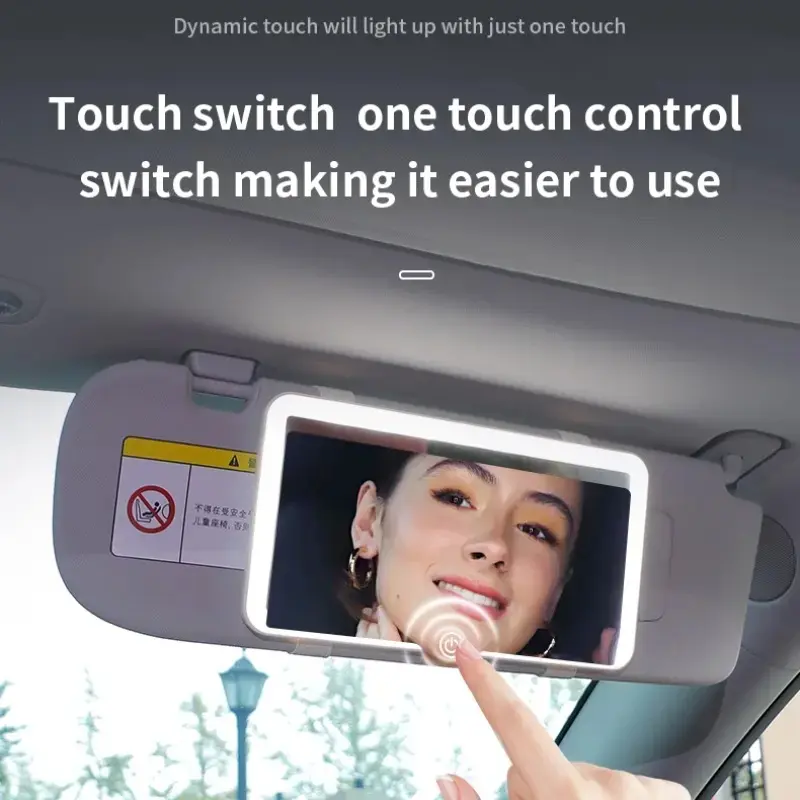 Car LED Lighting Makeup Mirror Sun Visor, Portable High-Definition ...