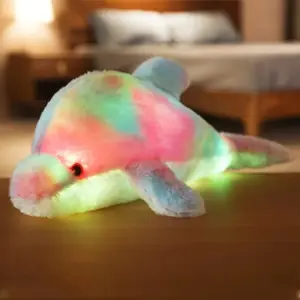 30CM Creative Toy Luminous Pillow Soft Stuffed Plush Glowing Colorful Dolphin Cushion Led Light Toy Gift For Kids Children Girls