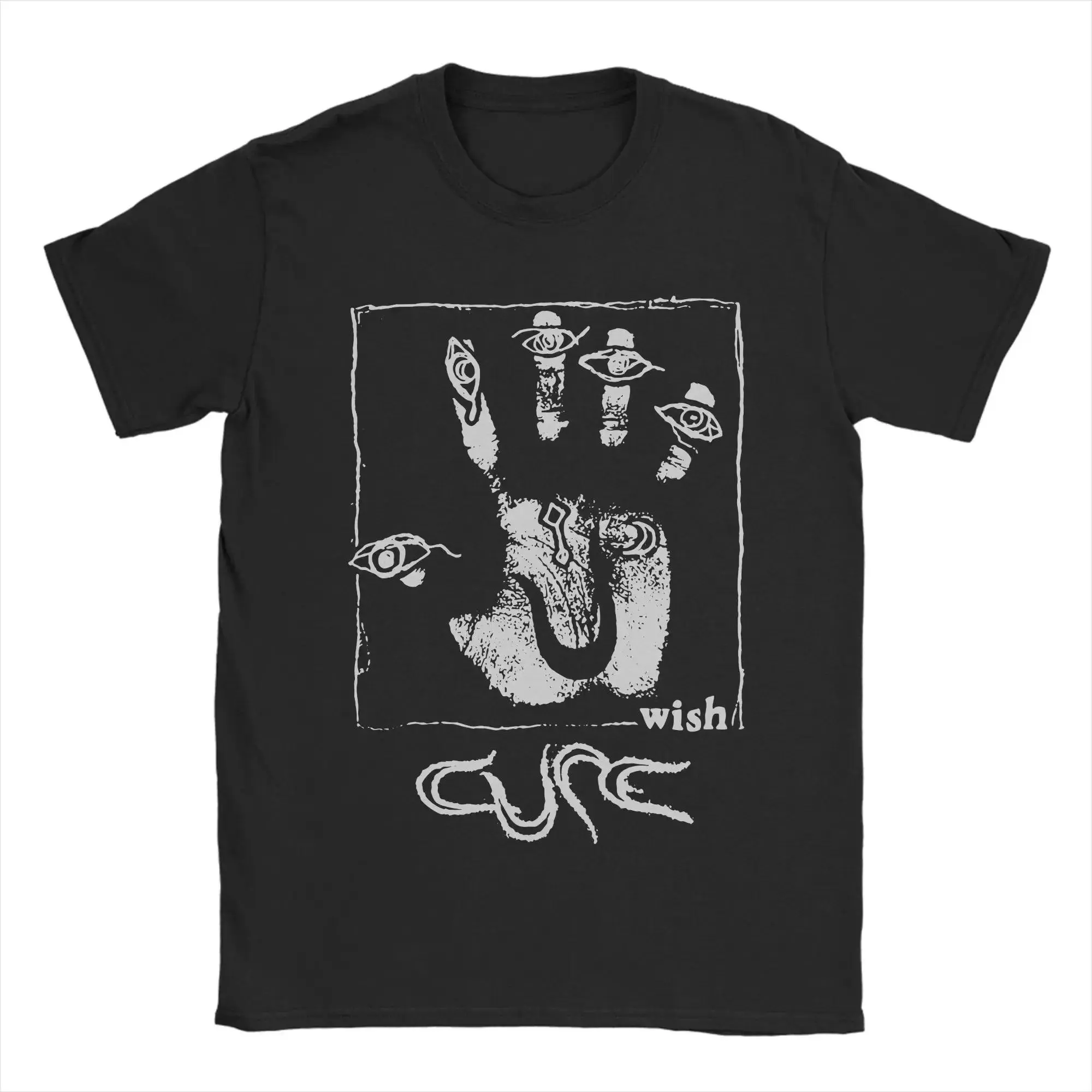 Men's The Cures Classic Album Cover Poster Graphic Print T-shirt, Breathable Soft Polyester-Cotton Blend Round Neck Short-Sleeve Oversized Fitness Casual Crewneck Tees, Shortsleeve, Crew Neck, Do Not Bleach, Gentle On All Skin Types