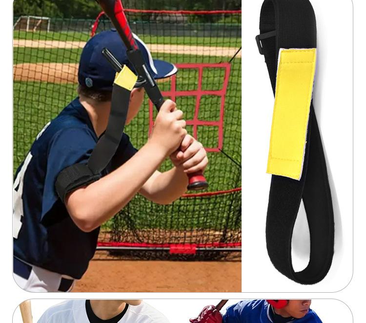 Codree Baseball Swing Trainer Bands - Elastic Hitting Resistance Band for Baseball & Softball, 3.8*24cm, Black, Improve Skills & Posture, Training Aid for Beginners & Enthusiasts
