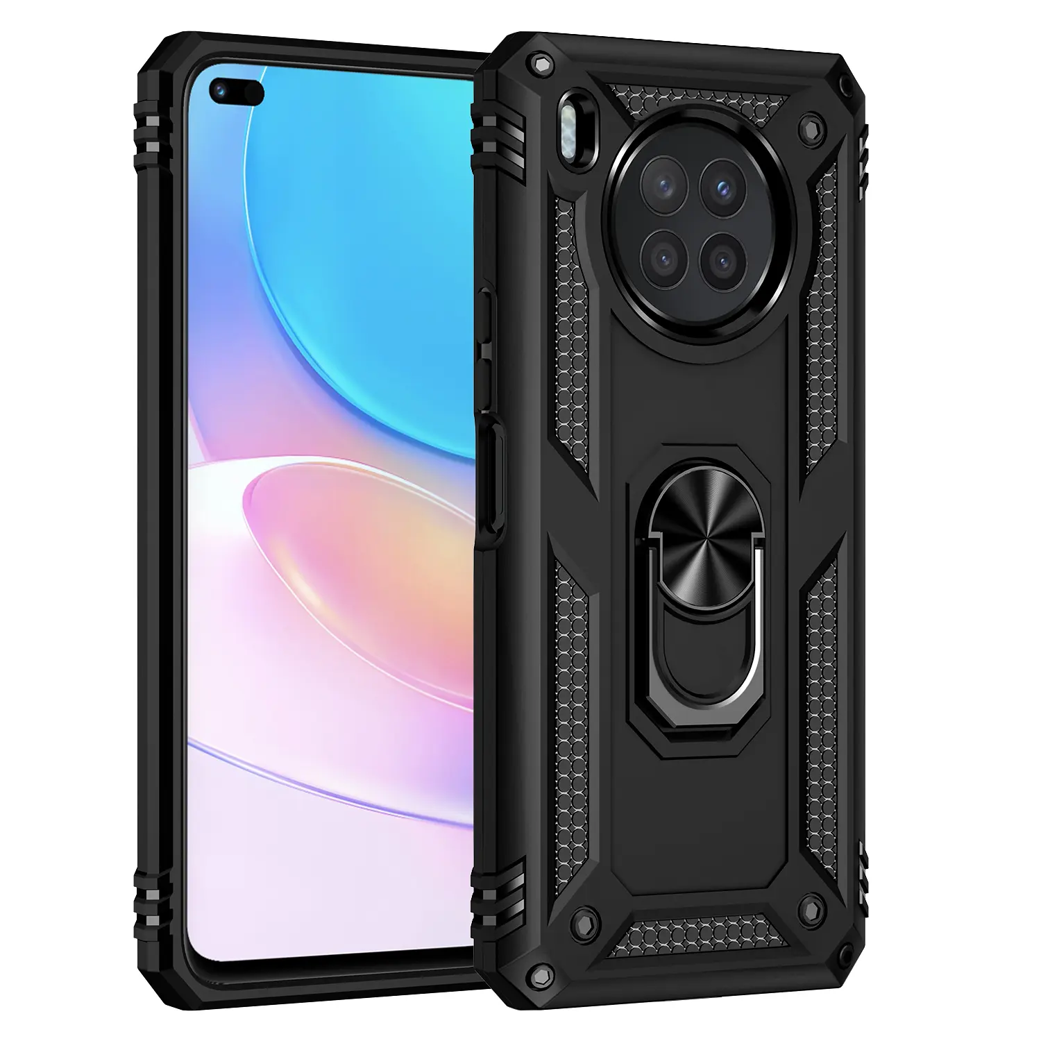 Case for Huawei Nova 8i/Honor 50 Lite, Shockproof Magnetic Ring Stand, Adjustable Non-Slip Design, Durable Phone Cover, Multi-Function Protective for Huawei Nova 8i/Honor 50 Lite Case