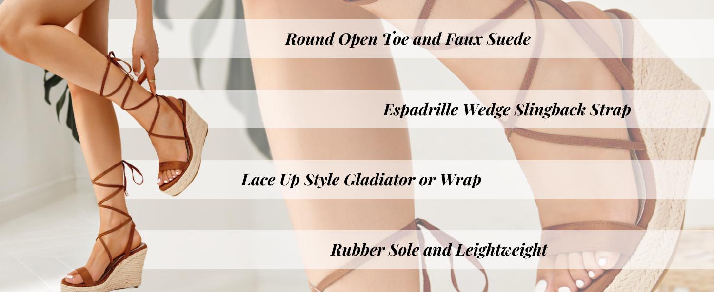 Coutgo Women's Espadrille Wedges Lace Up Platform Ankle Cross Strap Slingback Summer Dress Sandals Coutgo Women's Espadrille Wedges Lace Up Platform Ankle Cross Strap Slingback Summer Dress Sandals