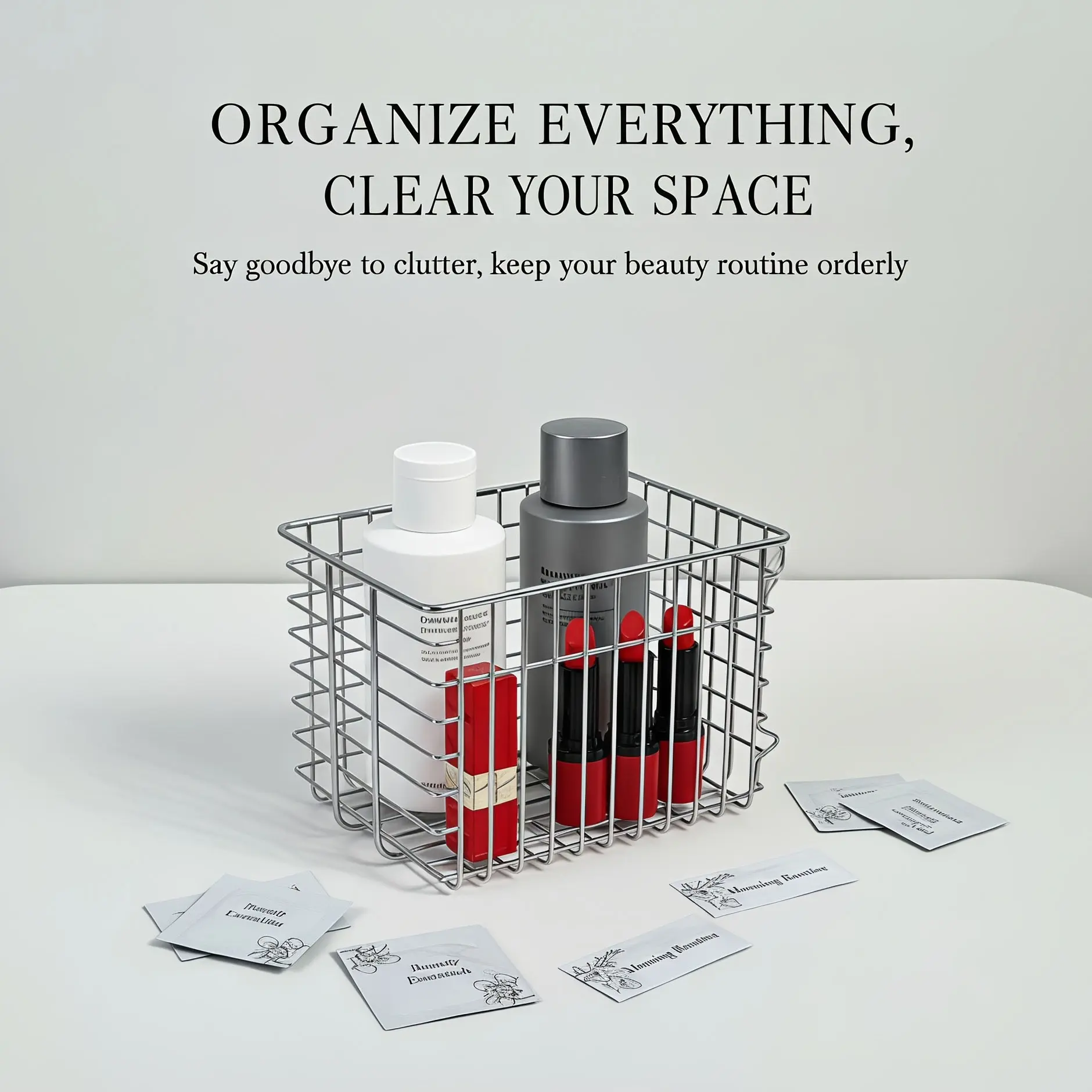 Modern Open Weave Storage Basket, Durable and Stylish Organizer for Bathroom, Kitchen, Desk, Ideal Home Organization Tool
