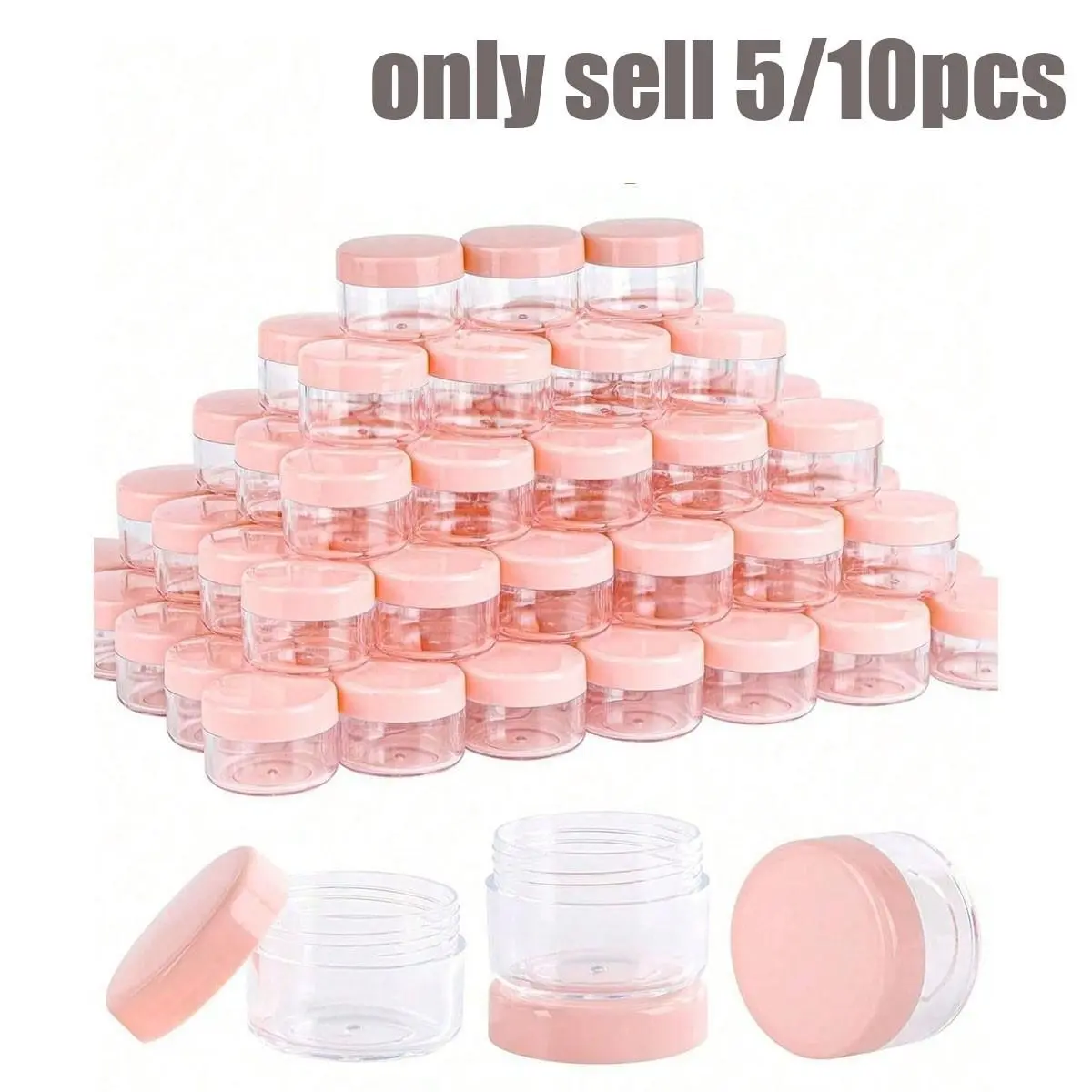 5/10 Pack 5g Plastic Cosmetic Empty Sample Jars, Multi-Color Lotion Lipstick Eyeshadow Powder Jewelry Box, Portable Reusable Travel Accessories