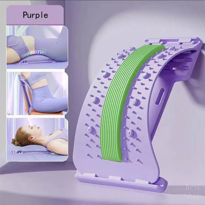 Adjustable Arch Lumbar Back Stretcher Board - 3-Level Back Cracker for Lower Back Pain Relief, Spine Decompression, Scoliosis Support, Fitness Balance Training Equipment, Three-Level Adjustment