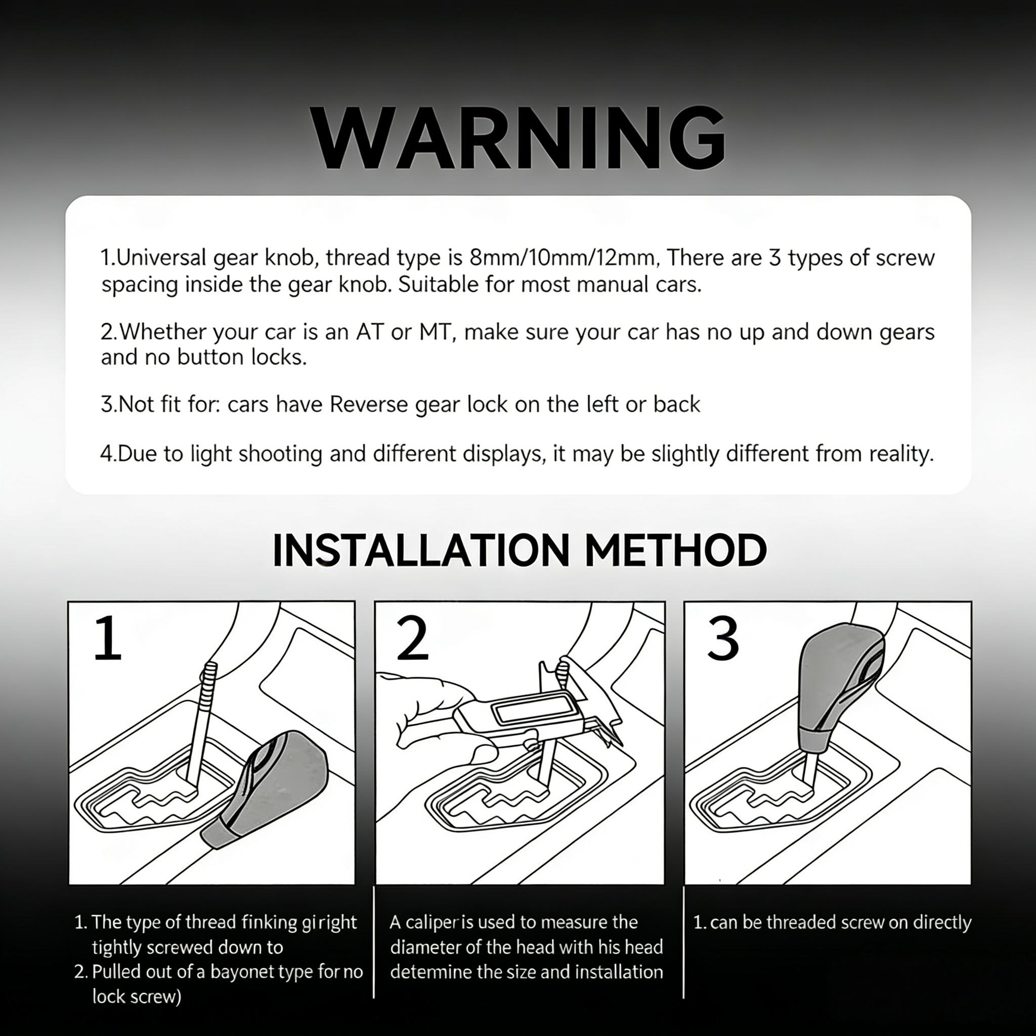 Universal Crystal Car Gear Shift Knob with LED Light Auto Manual Transmission Replacement usb rechargeable color
