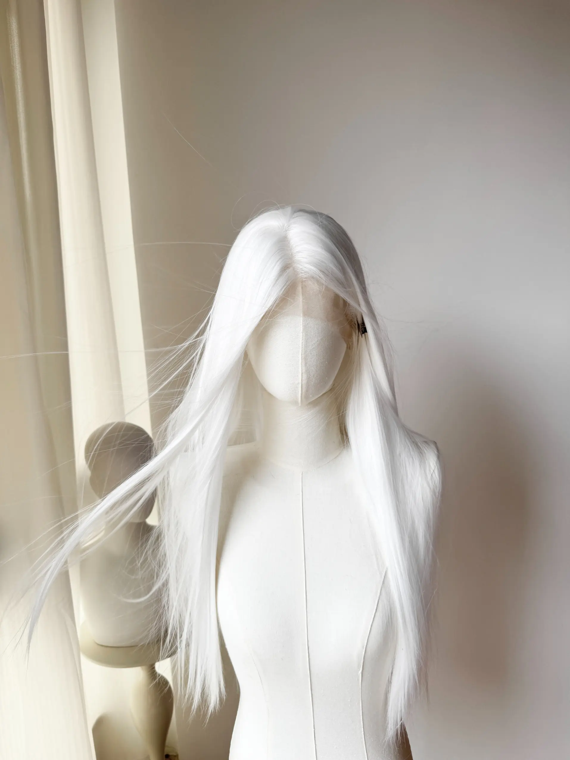 13x4 Lace Front Wig for Women, White Lace Wig, 26 Inches Long Straight Hair, High-Quality Synthetic Lace Wig, Natural Cosplay, Halloween All Seasons, Hairstyle Wigs