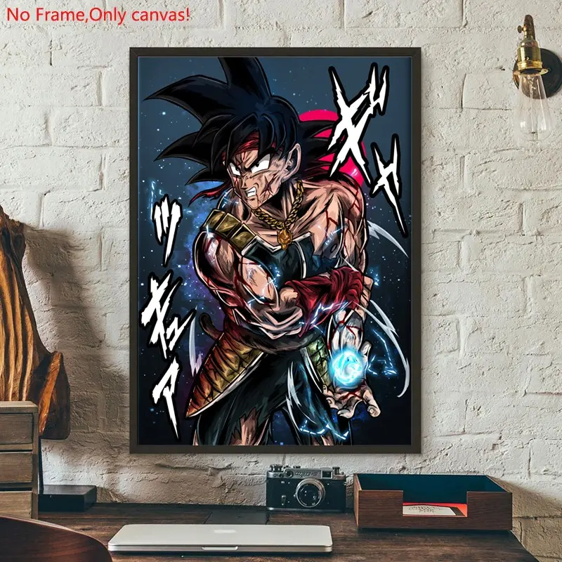 1 piece/set frameless canvas painting print poster,Classic passionate anime art，Bardock-Father Of Gokus，a perfect gift for anime lovers，ideal gift for bedroom, living room, dorm hallway, kitchen, mural, wall decoration, room decor