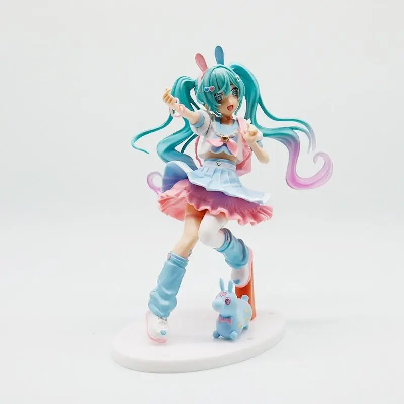 Hatsune Miku Figure, Macaron Hatsune Miku Anime Girl Desktop Decor, High-Quality Model Gift Collection, Perfect for Fans, Figurines for Collectors