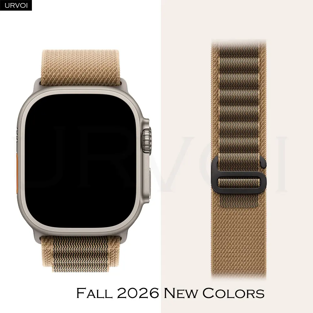 URVOI Alpine Loop Band for Apple Watch Ultra 4 3 2 Series 12 11 SE Black G-Hook Closure Woven Polyester Strap 49mm Smartwatch Replacement Strap Fall 2026