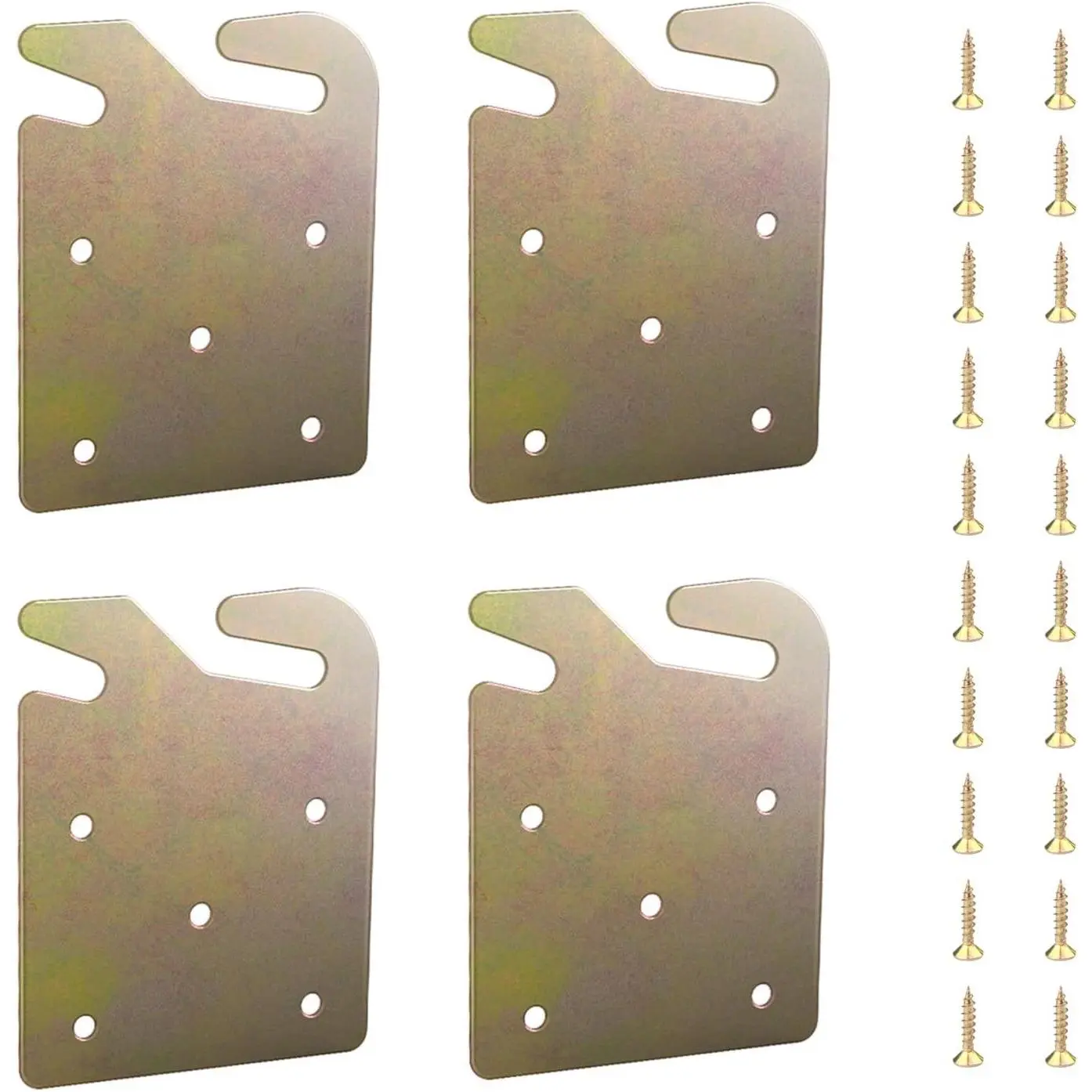 Bed Frame Brackets 4PCS Wood Bed Frame Hardware Universal Replacement Parts Rail Hook Plates for Headboard and Footboard