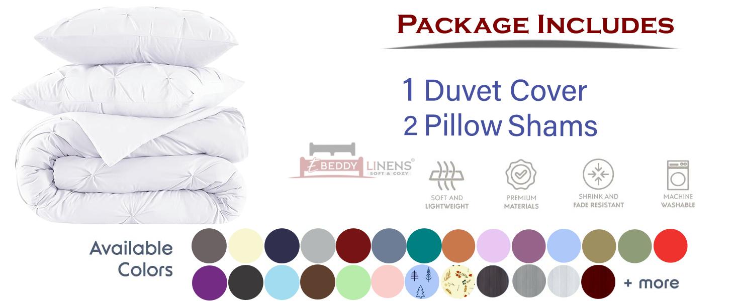 Pleated Pintuck Duvet Cover Set Oversized King 120x98 Inch 100% Microfiber Soft and Breathable 3 Pieces Comforter Cover Zipper Closure & Corner Ties Silver Grey