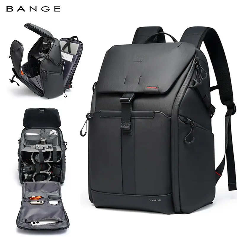 BANGE Backpack Men's Large Capacity Commuter Travel Backpack Professional Shockproof Computer Photography Camera Bag Laptop Backpacks