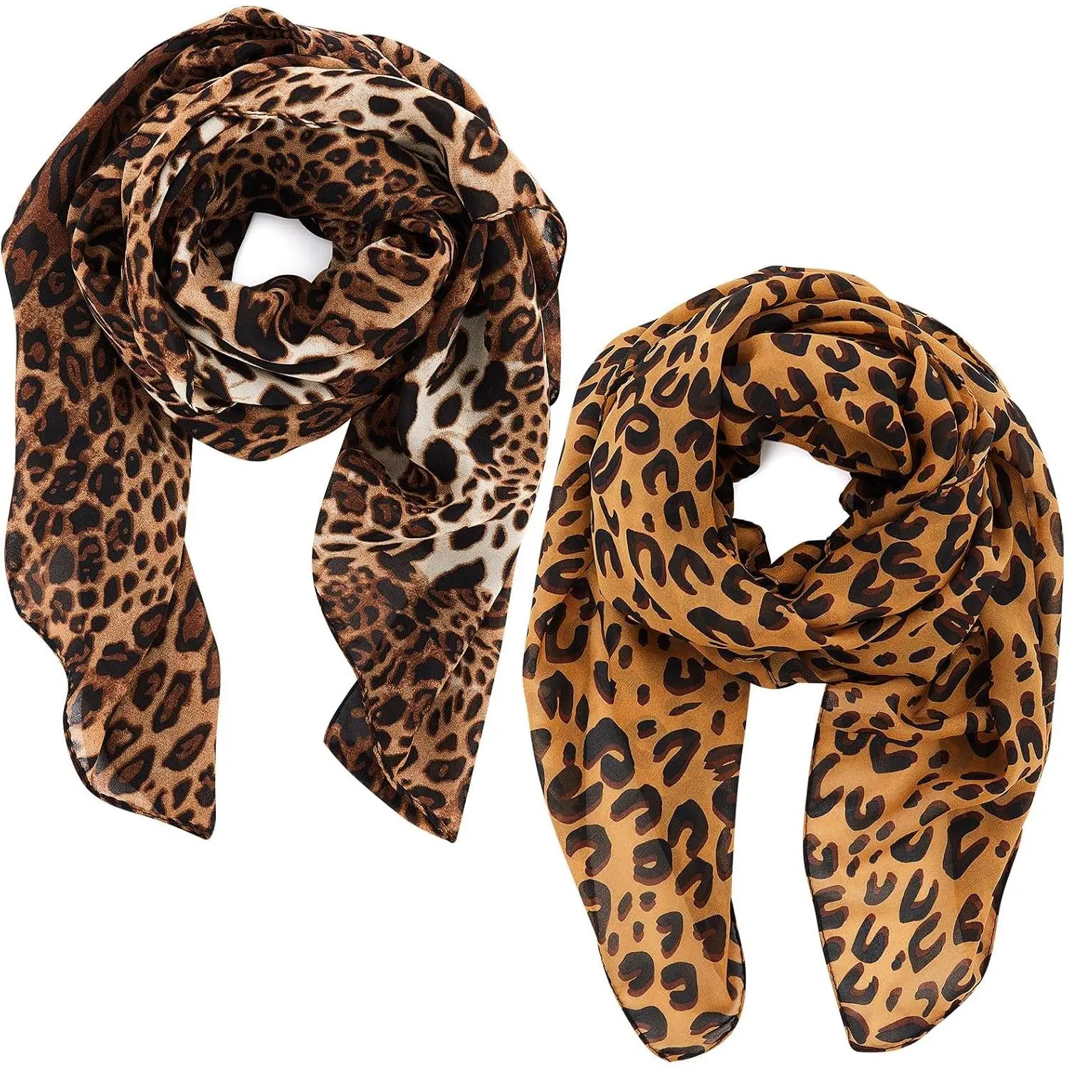 Women's Leopard Print Shawl - Soft, Lightweight U-Shaped  Shawl for Women - Sunscreen Scarf for Travel & Summer