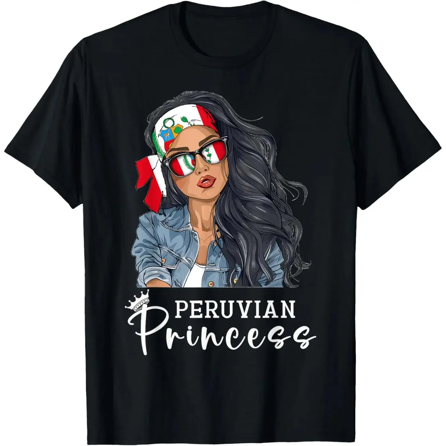 Women's Peruvian Flag Graphic T-Shirt - Retro Unisex Cotton Apparel, Short Sleeve, Prints, Comfortable Fabric, Casual Crewneck, Funny Fit, Sports & Outdoor Top, Shortsleeve, Statement, Crew Neck