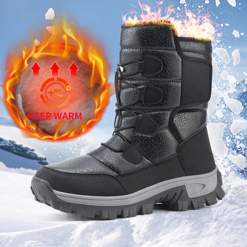 Men's Winter Snow Boots - Warm, Comfortable, Waterproof Footwear for Outdoor Sports