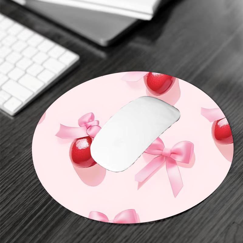 Cherry & Bow Unique Pattern Mouse Pad, Rectangle Gaming Mouse Pad, Office Desk Keyboard Mat for Home Office Game Room