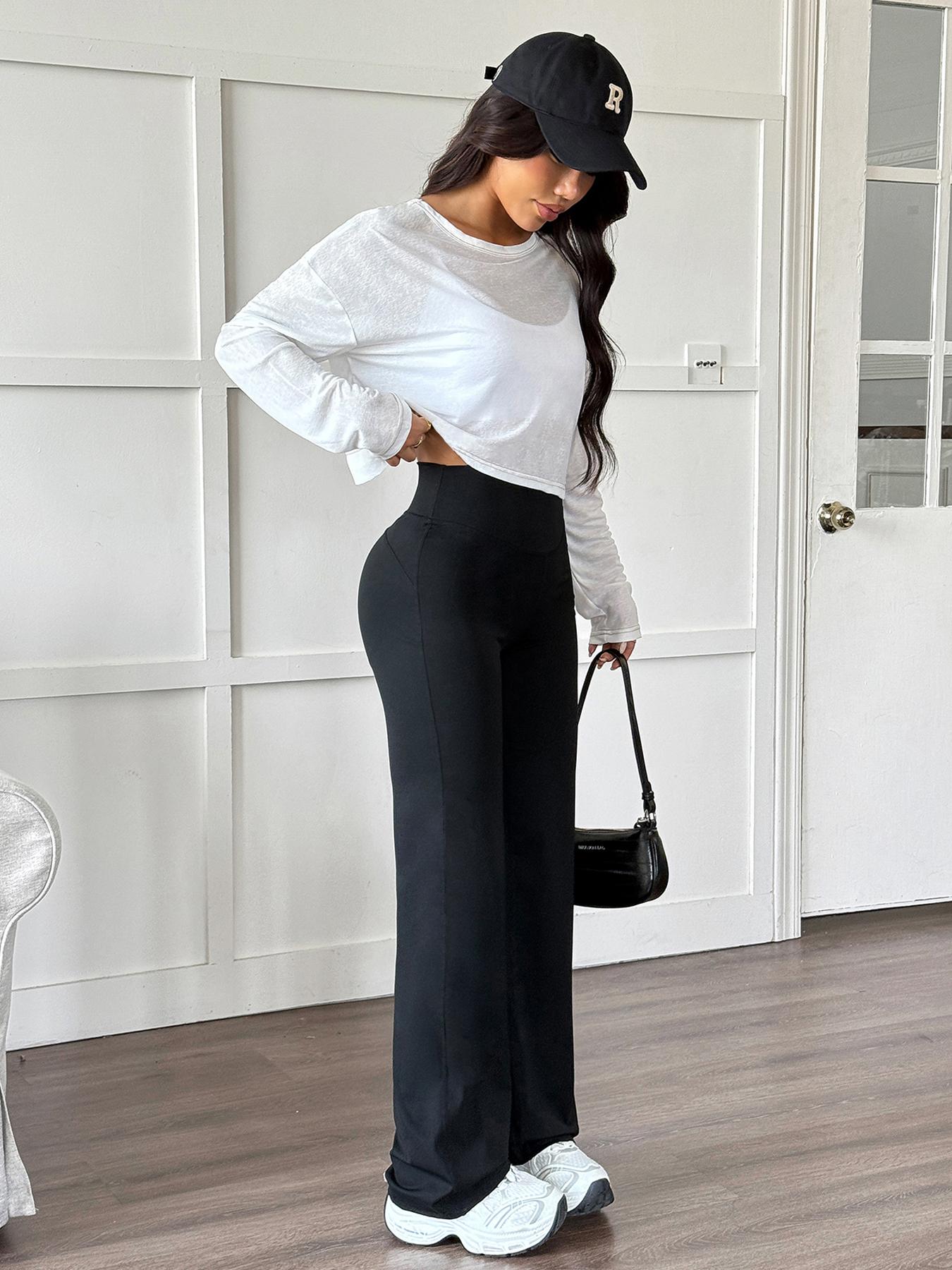 Women's Round Neck Long Sleeve Hollow Out Top, Hollow Back Activewear, Casual Loose-Fitting Backless Design, Perfect for Daily Wear & Gym Workout