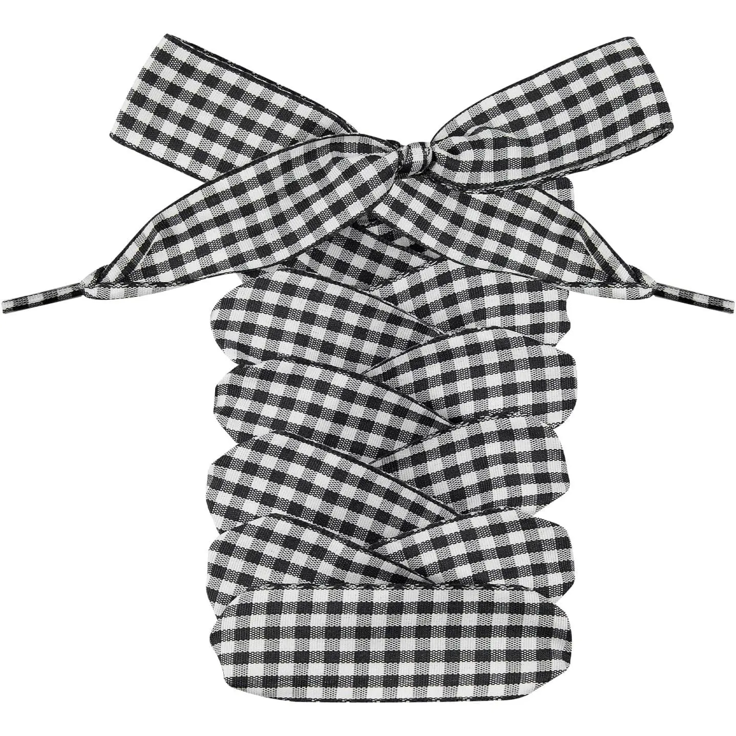 Gingham Shoe Laces Plaid Shoelaces Strings | 2.5CM Checkered Flat Laces | Material: Polyester