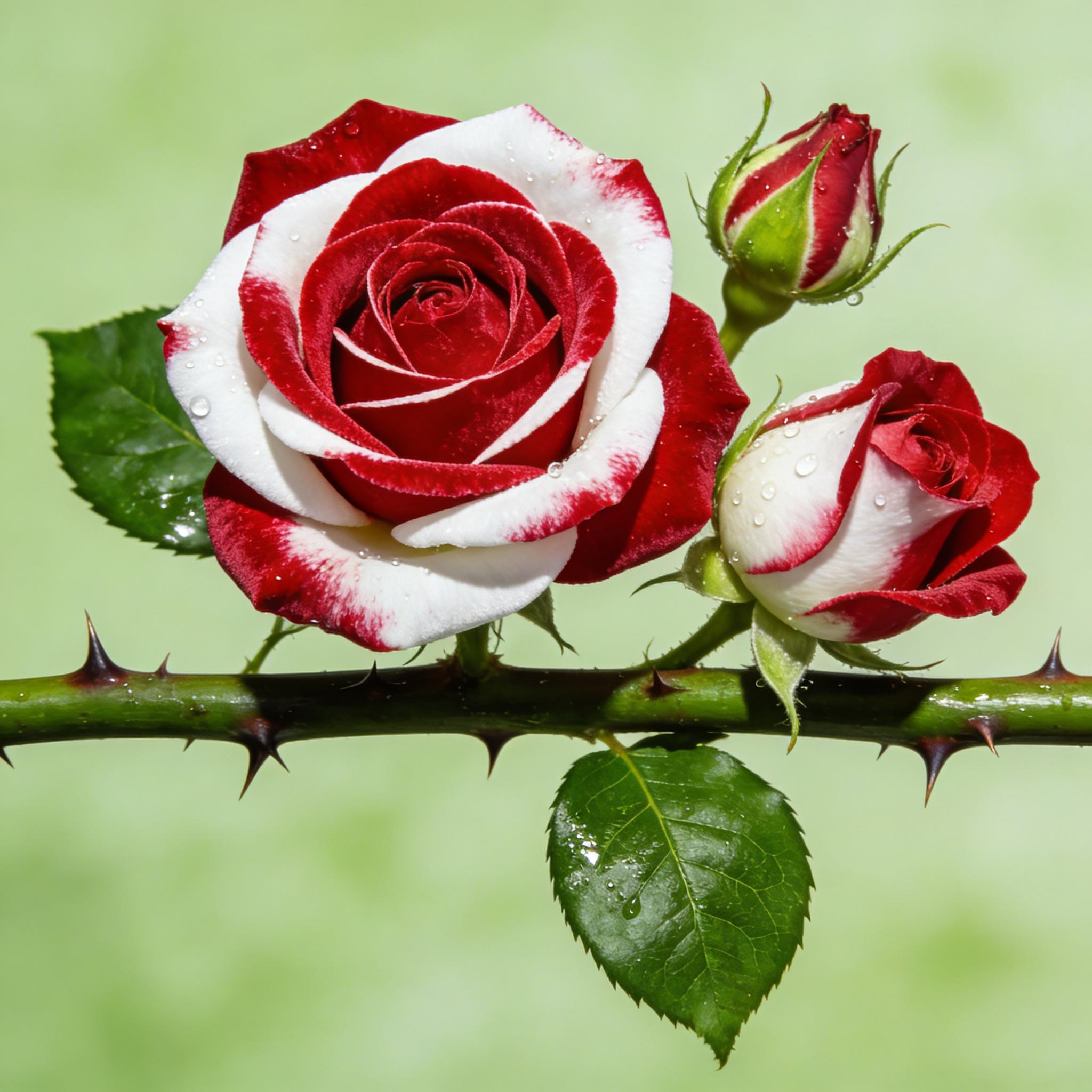 BestSellerTop300 Pcs Rare Twin Red White Rose Flower Seeds, Suitable for Small Gardens, Patios, Balconies & Indoor Cultivation, Low-Maintenance Outdoor Ornamental Flowers, Top Choice for Horticulture