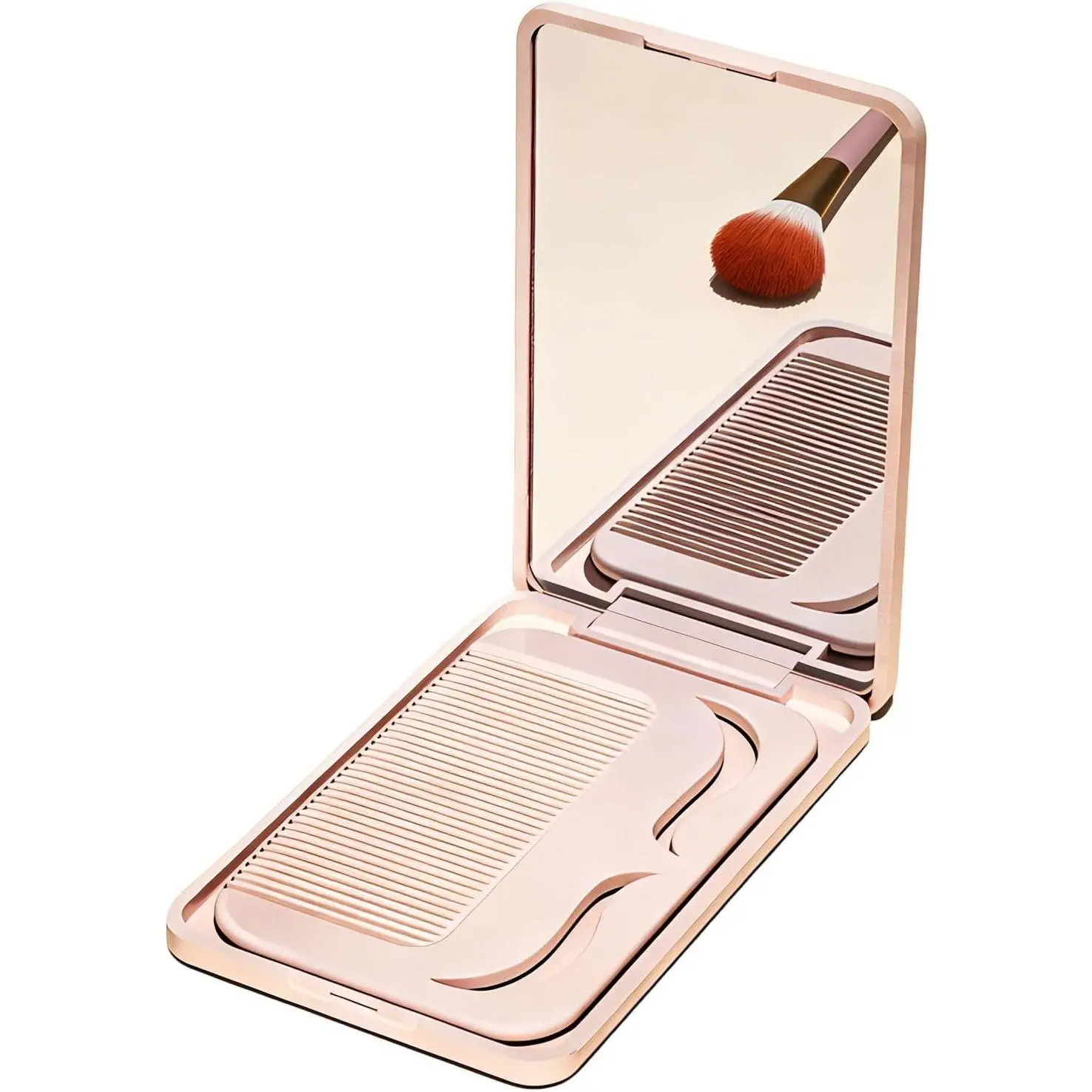Folding Mirror with Comb, Compact Travel Makeup Mirror with Case | Plastic case, 180° adjustable, -in comb, 3.9" x 2.4", portable, for travel, purse, office, -ups