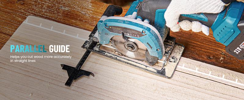 SeeSii Cordless Mini Circular Saw, 4-1/2" Electric Compact Circular Saw with 4.0Ah Battery, 5380RPM, 4 Saw Blades, Rip Guide, Max Cutting Depth 1-11/16"(90°), 1-1/8"(45°) for Wood, Plastic, Soft Metal CS410 #TikTokShopBlackFriday