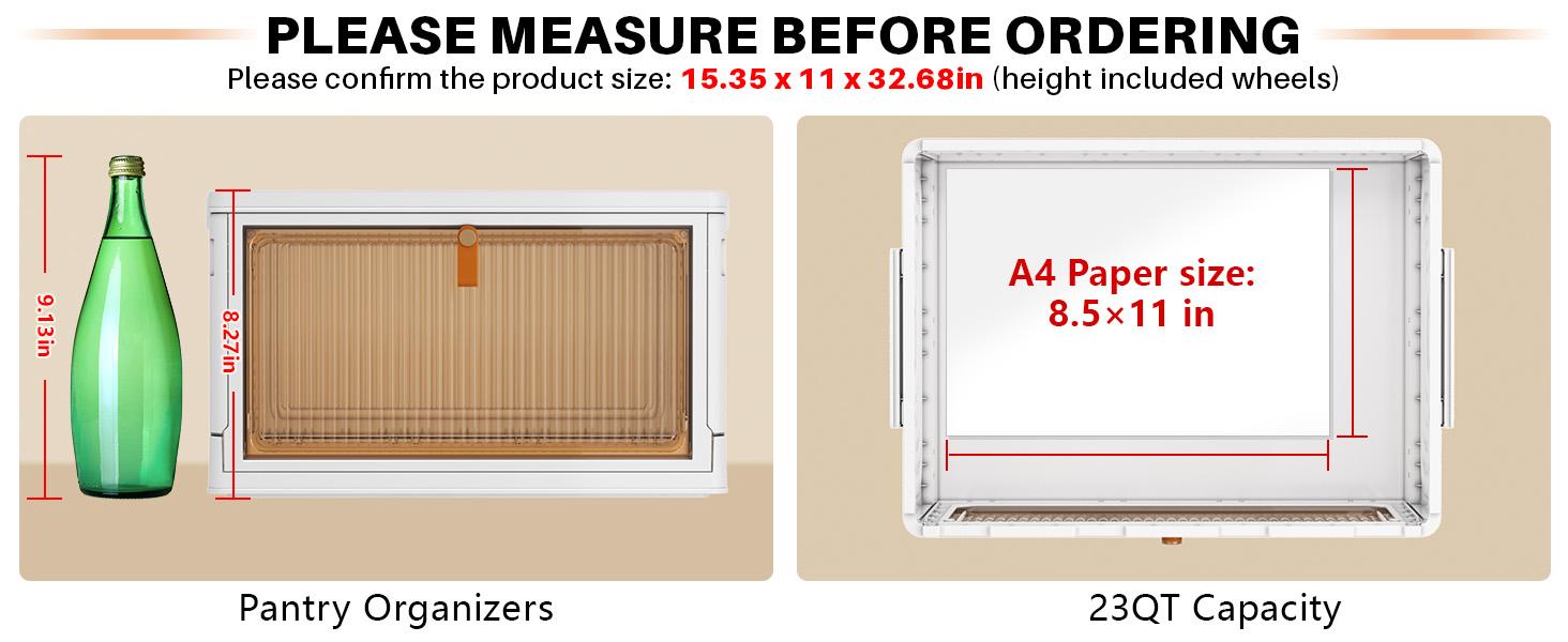 4 Tier Plastic Storage Bins with Lid 23QT, Stackable Storage Containers with Wheels, Folding Storage Boxes, Stackable Storage Bins, Organizers and Storage for Living Room,Office,Dorm