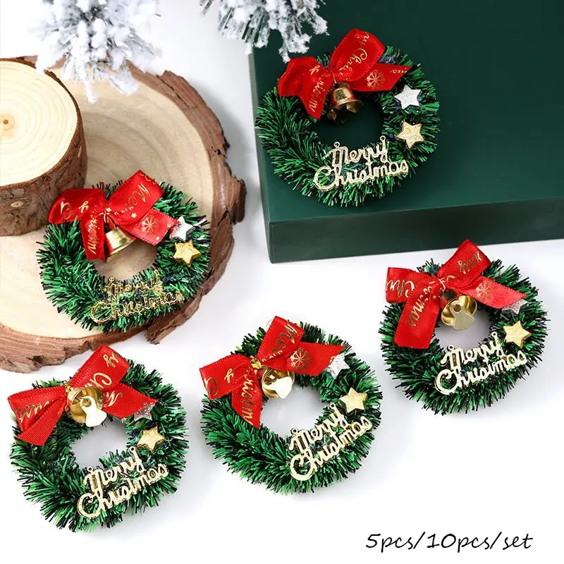 Small Christmas Wreath Ornament, Tree Decoration, Festive Atmosphere Setup, Photo Background, DIY Accessories, Holiday Decor