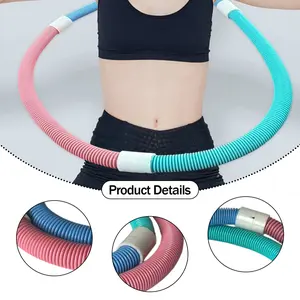 Spring Hula Hoop Weighted Fat Burning, Waist-Friendly Home Fitness, Foldable Soft Material, Suitable for Men and Women, 3 Pounds, 80-180 Lbs