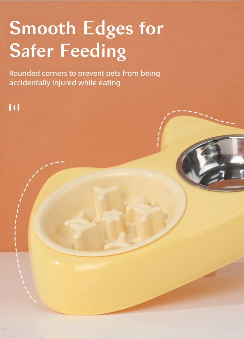 Stainless Steel Slow Feeder Bowl for Small Dogs – 2-in-1 Double Bowl, Anti-Choke Design, Non-Slip Base